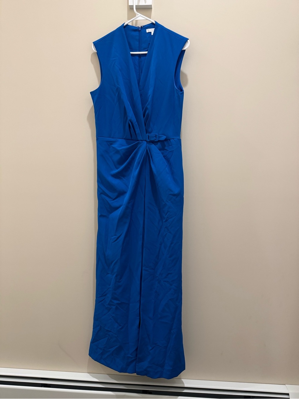 Kay Unger Sapphire Blue Sleeveless Straight-Leg Jumpsuit